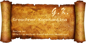 Greschner Konstantina névjegykártya